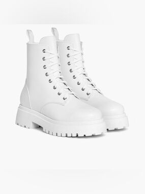 Thursdays Vegan White Leather Dolce Boots